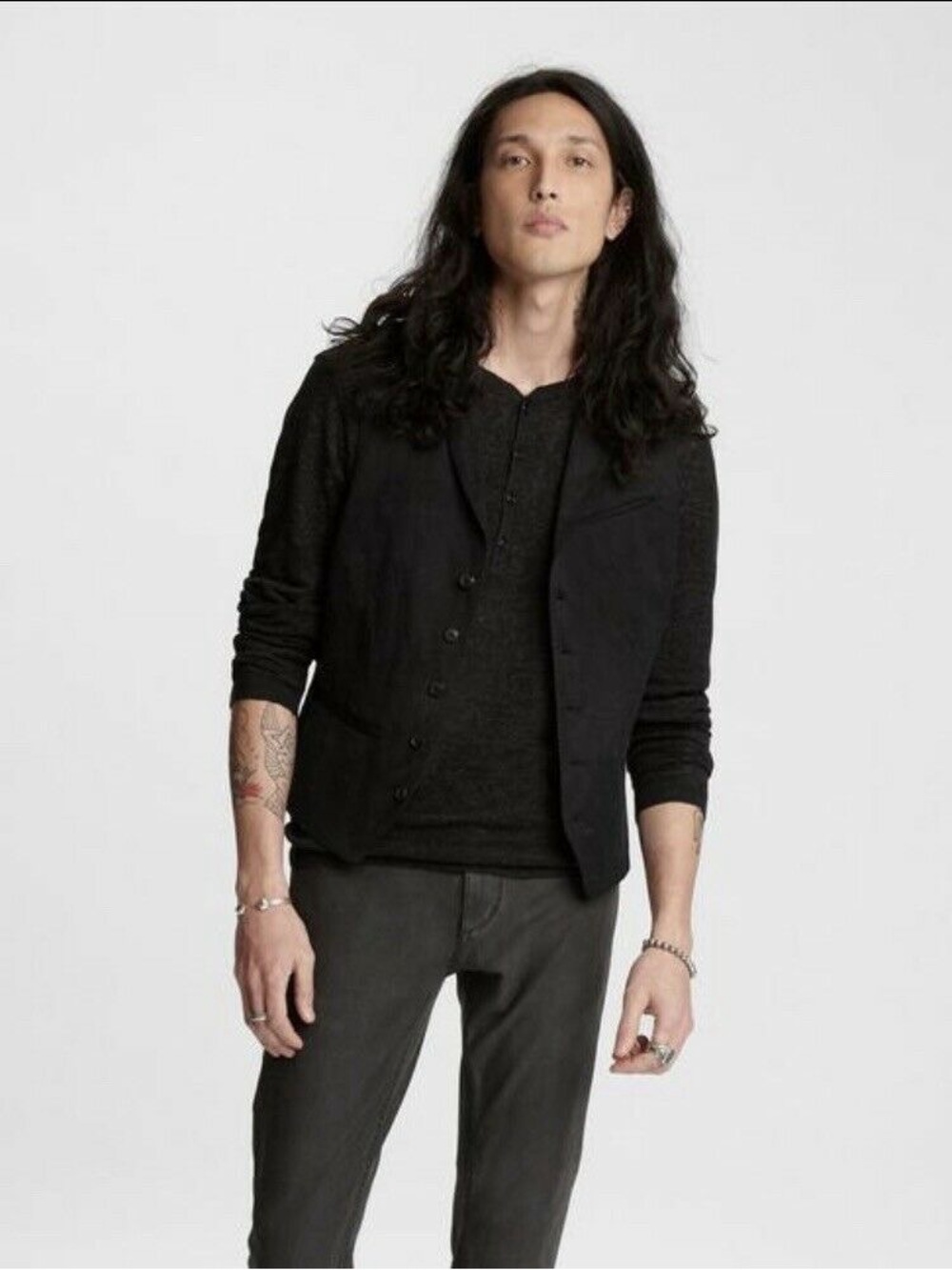 John Varvatos Collection Satin Black vest 
Size EU 54 USA 44
